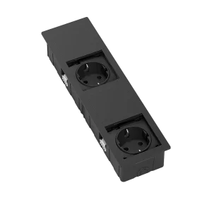 Multipresa a scomparsa rettangolare con 2 prese schuko e cavo di alimentazione 2 m con spina elettrica separata