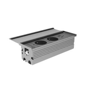 Multipresa a scomparsa con 2 prese Francia (E), 1 USB tipo A e USB tipo C | Scocca in alluminio