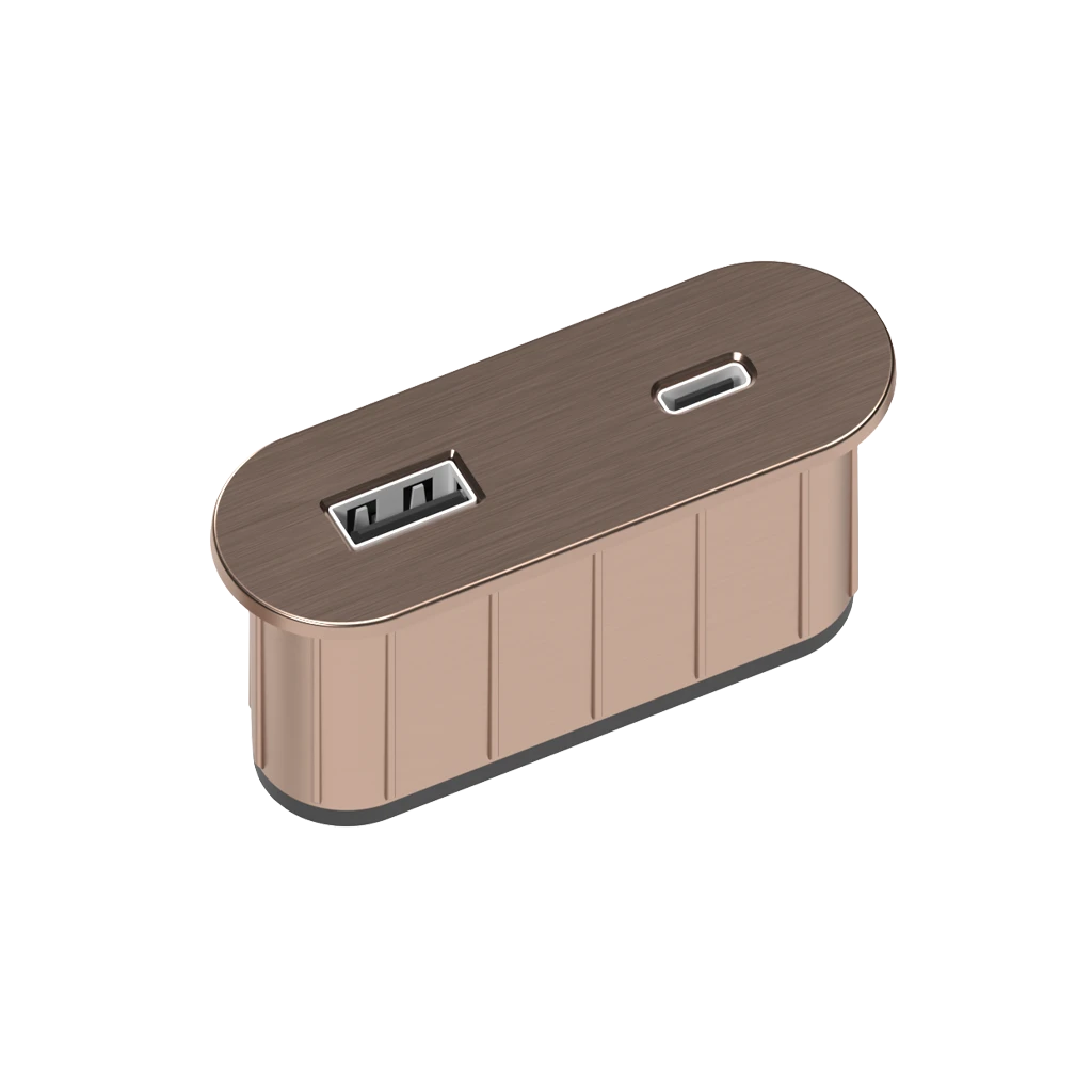 Multipresa da incasso ovale in zama con USB tipo A, USB tipo C e spina muro - immagine 14