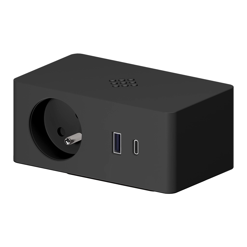 Multipresa con 1 presa tipo Francia (E), 1 USB tipo A, 1 USB tipo C e Caricatore Wireless