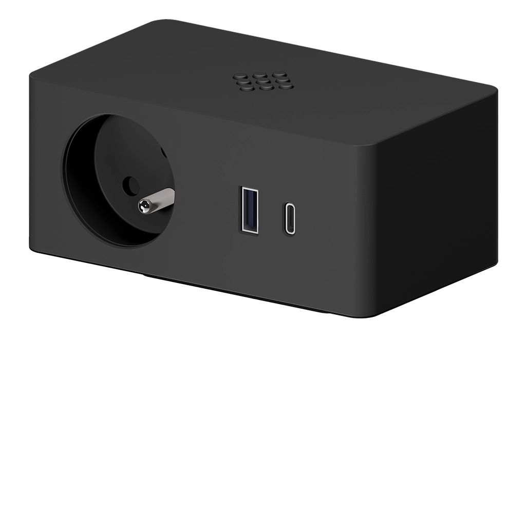 Multipresa con 1 presa tipo Francia (E), 1 USB tipo A, 1 USB tipo C e Caricatore Wireless