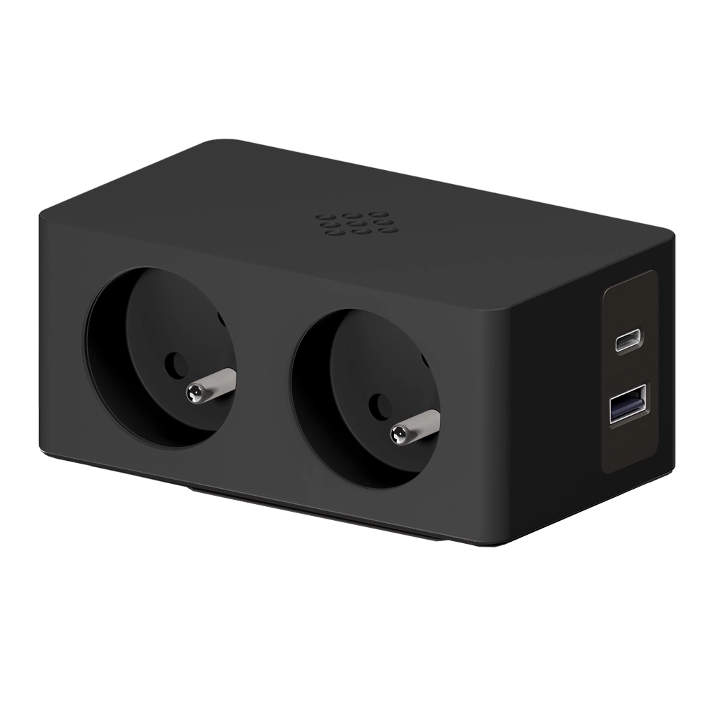 Multipresa con 2 prese tipo Francia (E), 1 USB tipo A, 1 USB tipo C
