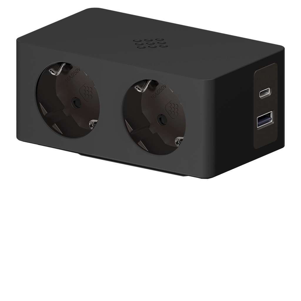 Multipresa con 2 prese Schuko, 1 USB tipo A, 1 USB tipo C