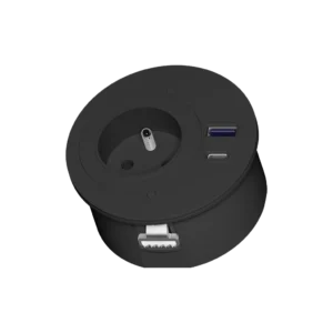Multipresa da incasso con 1 presa tipo Francia (E), 1 USB tipo A, 1 USB tipo C