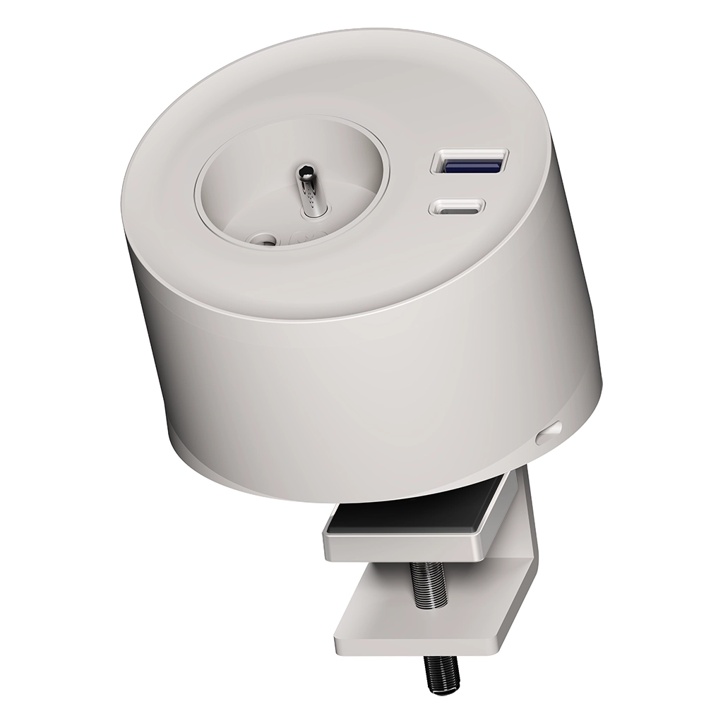 Multipresa stand-alone con morsetto di fissaggio | 1 presa tipo Francia (E), 1 USB tipo A, 1 USB tipo C - immagine 2