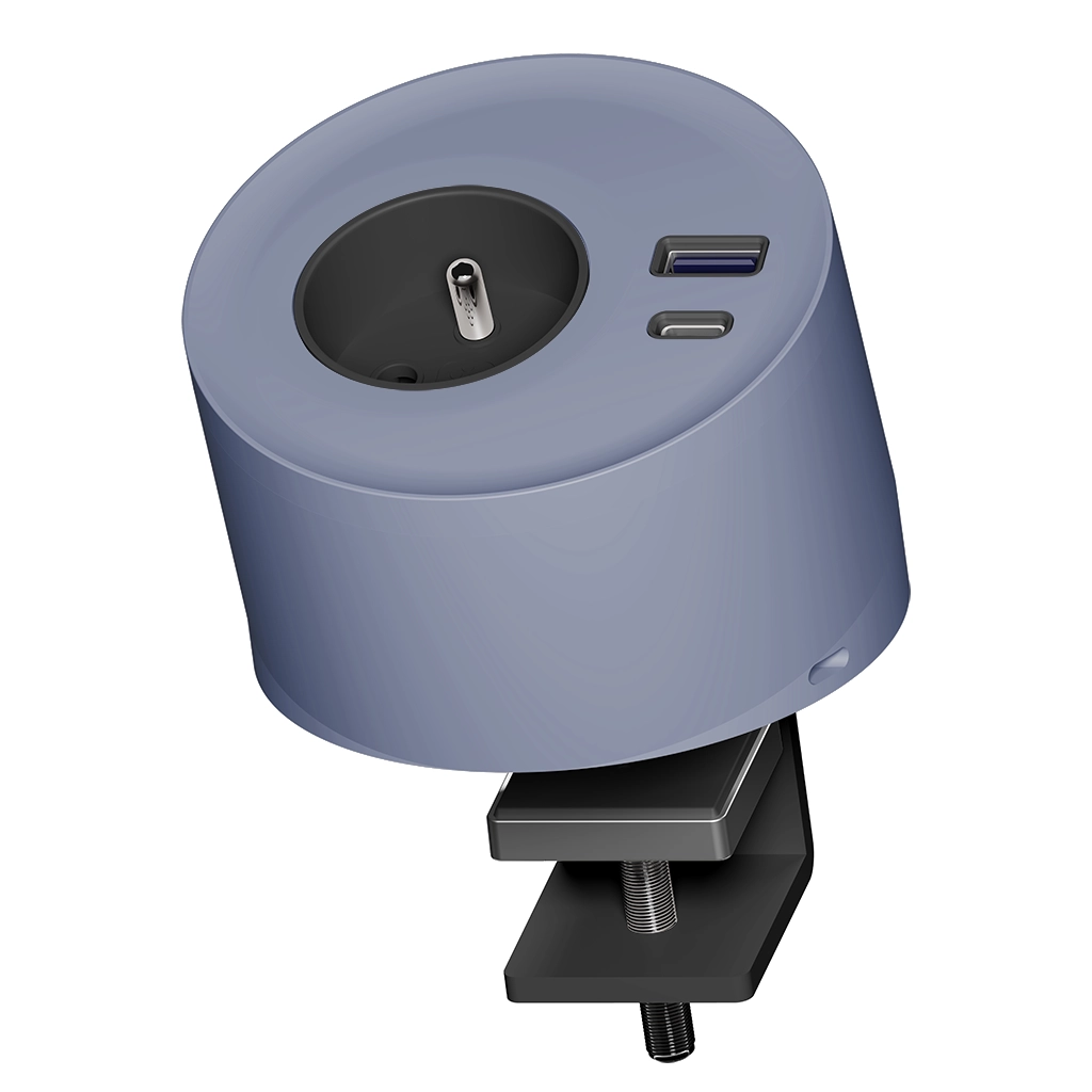 Multipresa stand-alone con morsetto di fissaggio | 1 presa tipo Francia (E), 1 USB tipo A, 1 USB tipo C - immagine 3