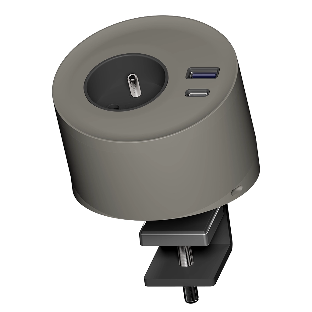 Multipresa stand-alone con morsetto di fissaggio | 1 presa tipo Francia (E), 1 USB tipo A, 1 USB tipo C - immagine 5