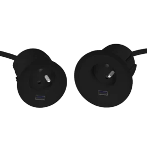 Multipresa da incasso 1 presa Francia (E), 1 USB tipo A da ricarca 5v 2.4 amp e cavo di alimentazione 2 metri con spina Schuko