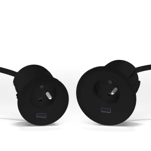 Multipresa da incasso 1 presa Francia (E), 1 USB tipo A da ricarca 5v 2.4 amp e cavo di alimentazione 2 metri con spina Schuko