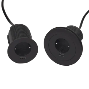 Multipresa da incasso 1 presa Schuko, 1 USB tipo A da ricarca 5v 2.4 amp e cavo di alimentazione 2 metri con spina Schuko