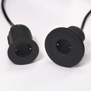 Multipresa da incasso 1 presa Schuko, 1 USB tipo A da ricarca 5v 2.4 amp e cavo di alimentazione 2 metri con spina Schuko