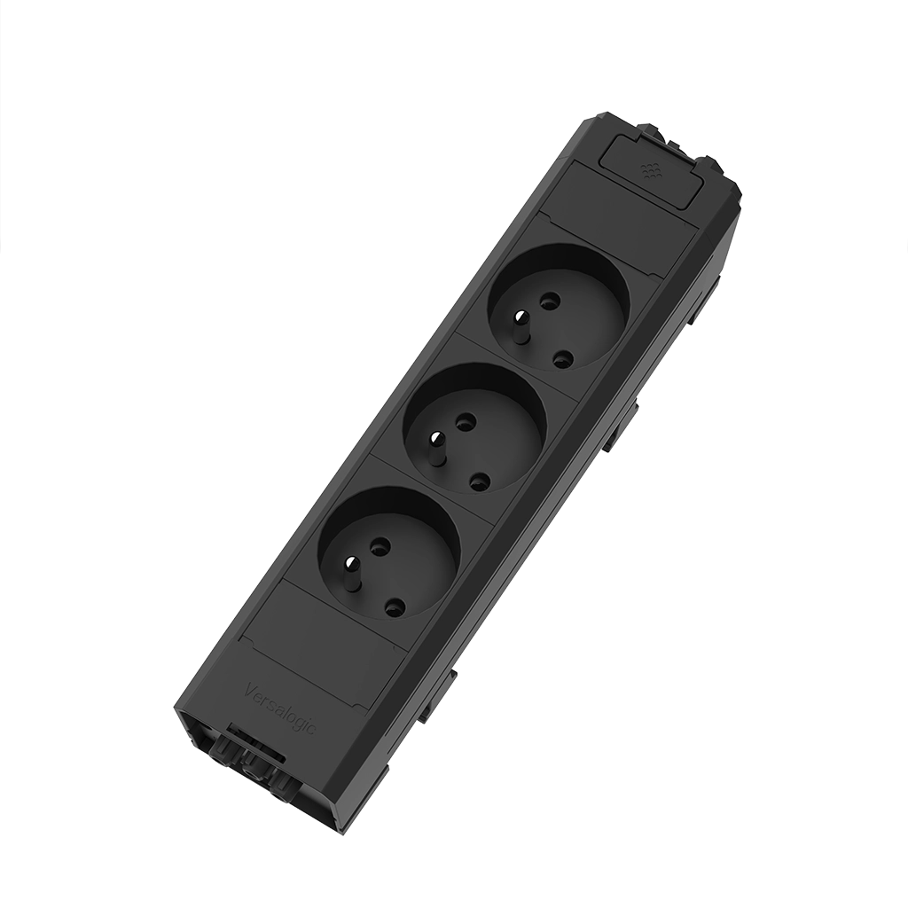 Multipresa in tecnopolimero autoestinguente con 3 prese tipo Francia (E)