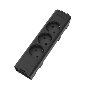 Multipresa in tecnopolimero autoestinguente con 3 prese tipo schuko