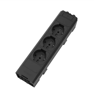 Multipresa in tecnopolimero autoestinguente con 3 prese tipo Unel