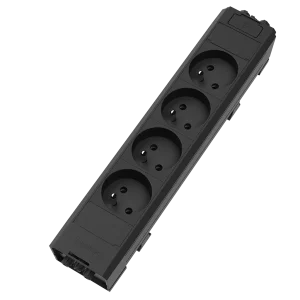 Multipresa in tecnopolimero autoestinguente con 4 prese tipo Francia (E)