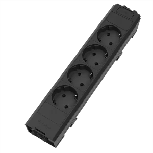 Multipresa in tecnopolimero autoestinguente con 4 prese tipo schuko