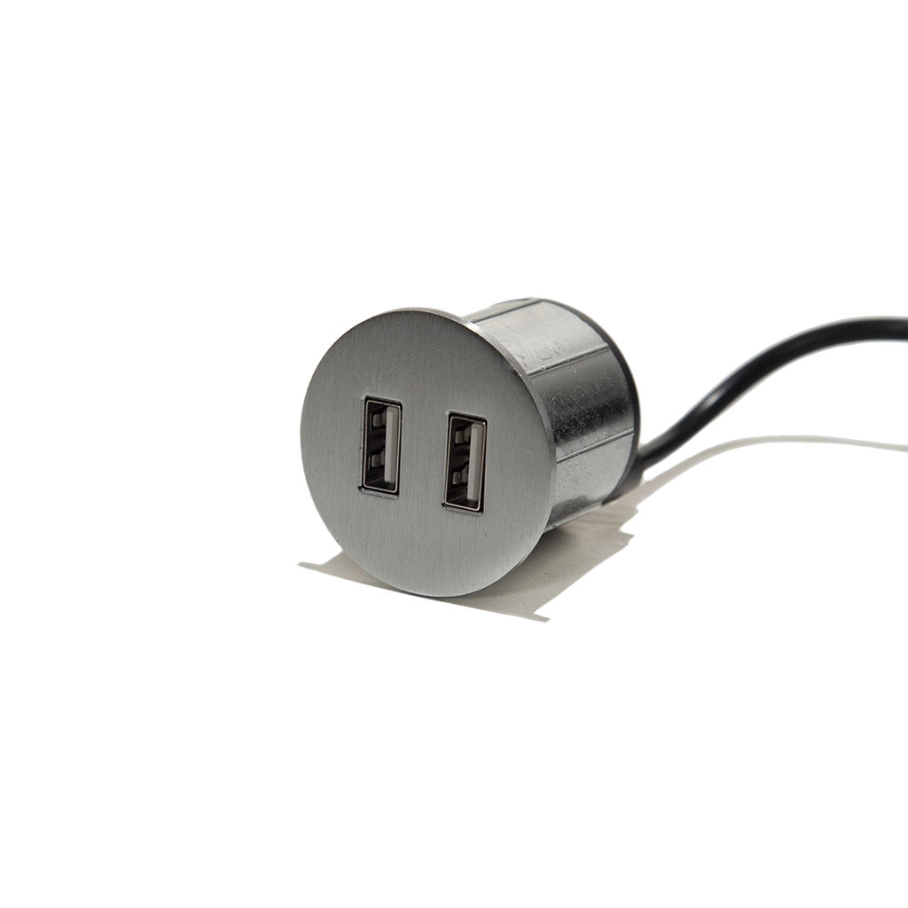 Presa USB da incasso tonda in zama con 2 porte USB tipo A