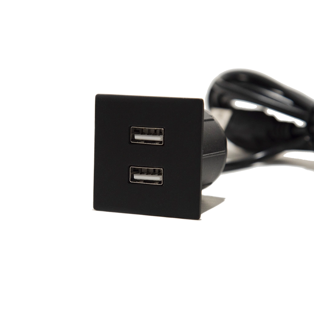 Presa USB da incasso quadrata in zama con 2 porte USB tipo A
