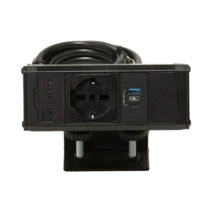 Multipresa bordo piano 1 presa tipo U Unel, 1 USB tipo A, 1 USB tipo C, staffa monoblocco