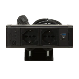 Multipresa bordo piano con staffa, con 2 prese U e USB A+C, alimentazione GST e cavo 500 mm