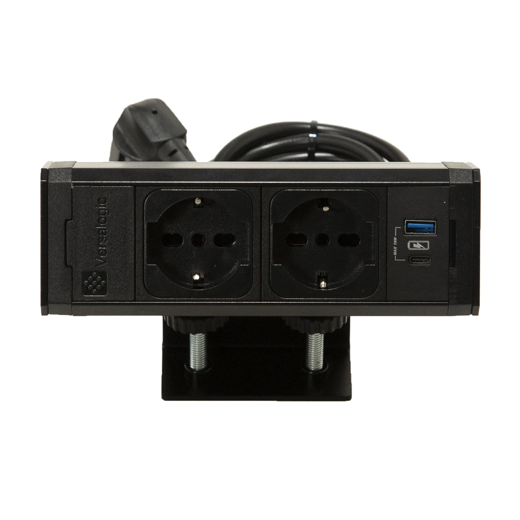 Multipresa bordo piano con staffa, con 2 prese U e USB A+C, alimentazione GST e cavo 500 mm