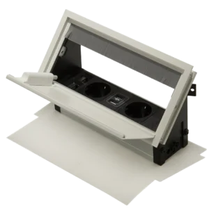 Multipresa a scomparsa con 2 prese tipo F Schuko, 2 USB e 2 RJ45, L240 H25, con continuità