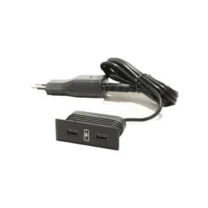 Presa USB da incasso rettangolare in plastica con 2 porte USB tipo A